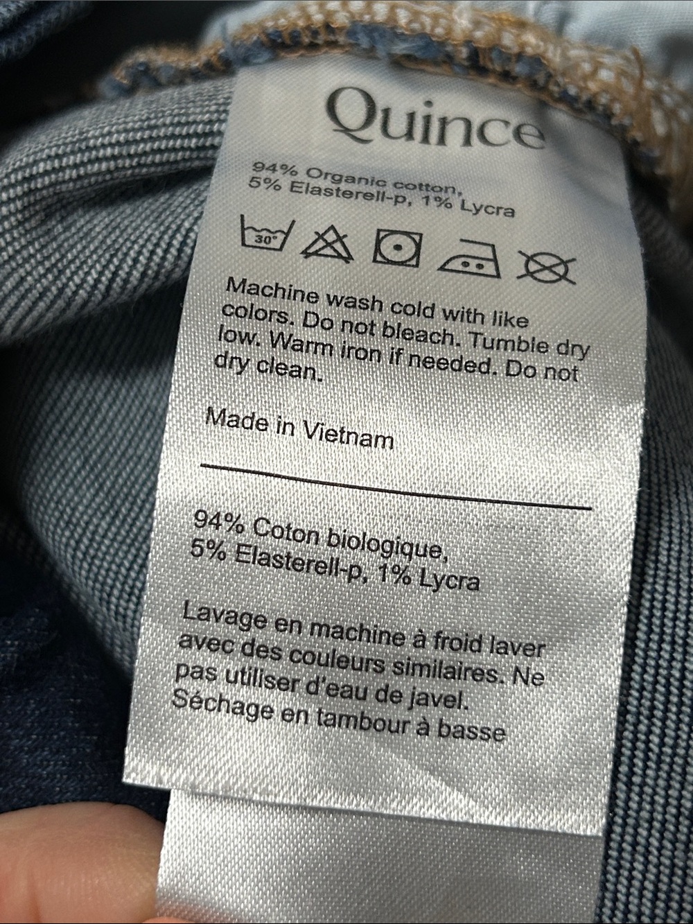 Quince Bella Stretch Wide Leg Jeans Midnight Blue High Rise Waist 31 Inseam 30 - Picture 6 of 6